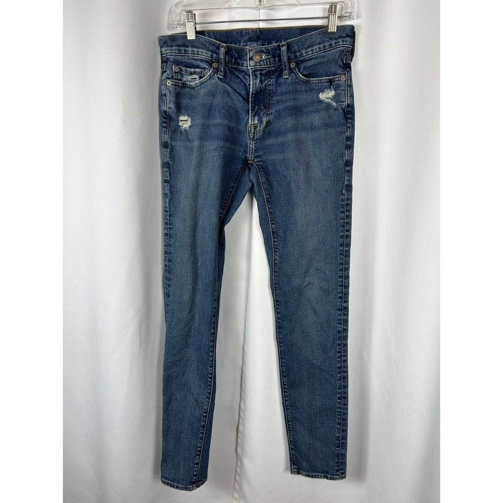 Abercrombie & Fitch Felix Super Skinny Blue Distressed Stretch Indie Goth Jeans